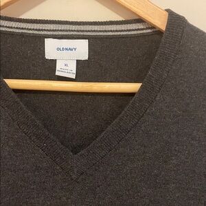 Old Navy Men's Dark Charcoal V-Neck Sweater